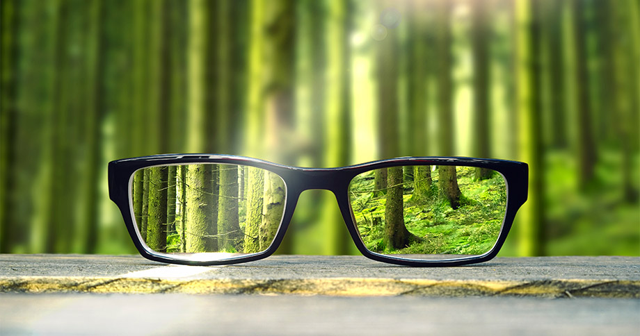 Kollage: Gleitsichtgläser Sichtbereich im Vergleich