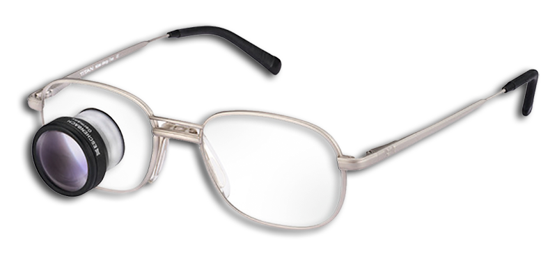 Dekoration Brille mit Lupe